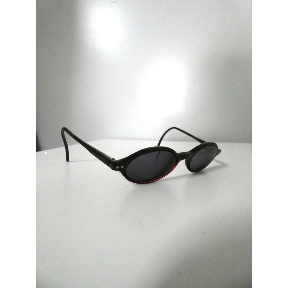 Marchon Italy VTG 90s Small Oval Sunglasses Deep Dark Red